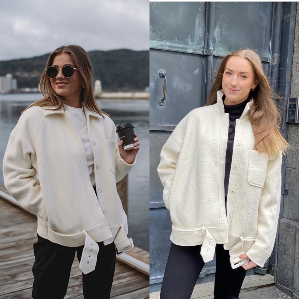 ❌SOLD❌Anine Bing Jaden Shacket Ivory Tie Jacket Oversized - Picture 1 of 14